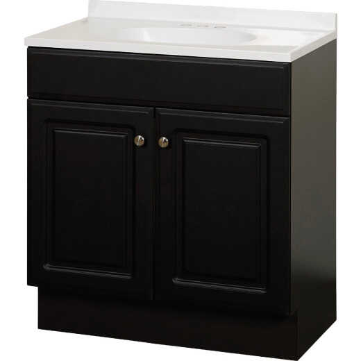 Zenith Zenna Home Espresso 30 In. W x 35 In. H x 18 In. D Vanity with White Cultured Marble Top