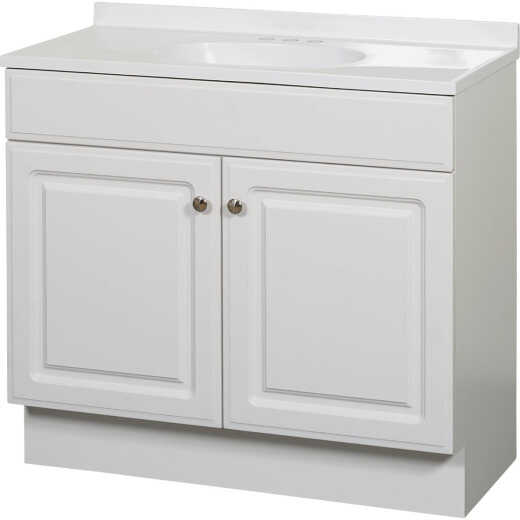 Zenith Zenna Home White 36 In. W x 35 In. H x 18 In. D Vanity with White Cultured Marble Top