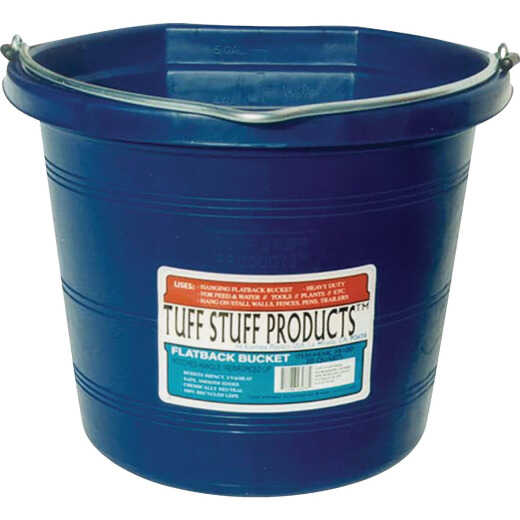 Tuff Stuff 5 Gal. Blue Poly Flat Back Bucket